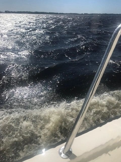 EXTREMELY sporty seas. Pamlico Sound.