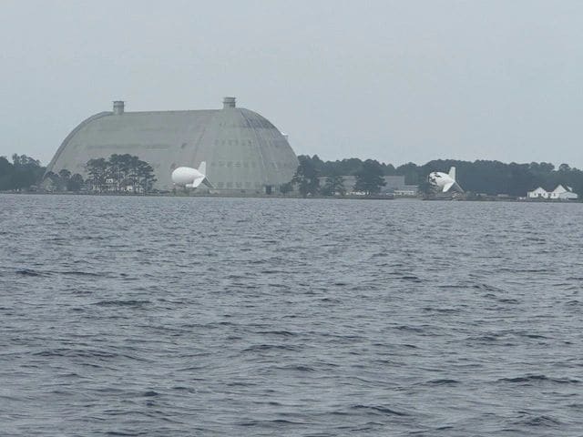 In Albemarle Sound, coming in to Elizabeth City.