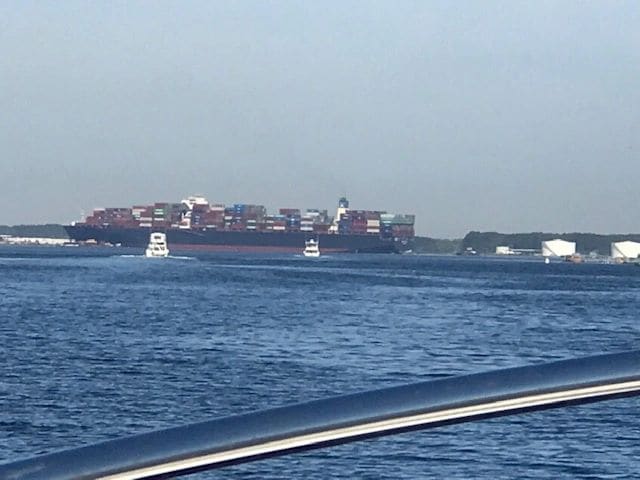 Passed Norfolk, heading into Chesapeak Bay.