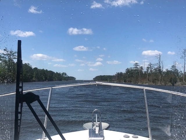 Adams Creek Canal, from Swansboro to Belhaven (heading to Pamlico Sound crossing).