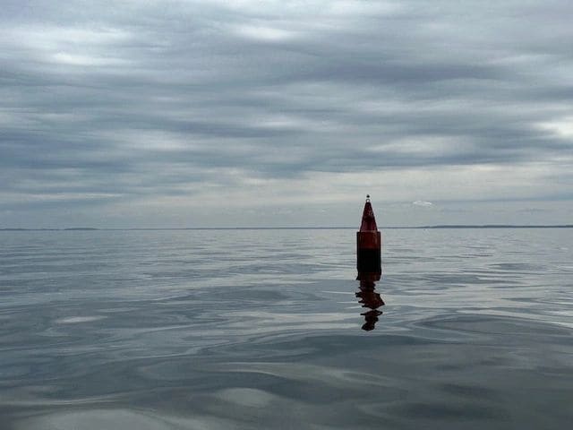 Glassy Chesapeak Bay, from Crisfield to Annapolis.