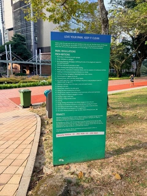 KLCC park rules