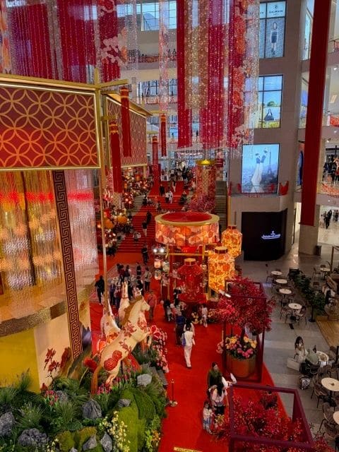 Mall entrance, The Chinese Year of the Horse display