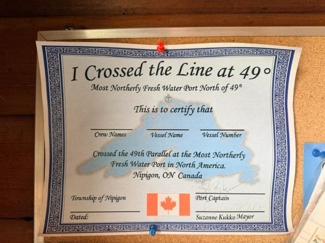 Somewhere along the trail we passed the 49th Parallel
