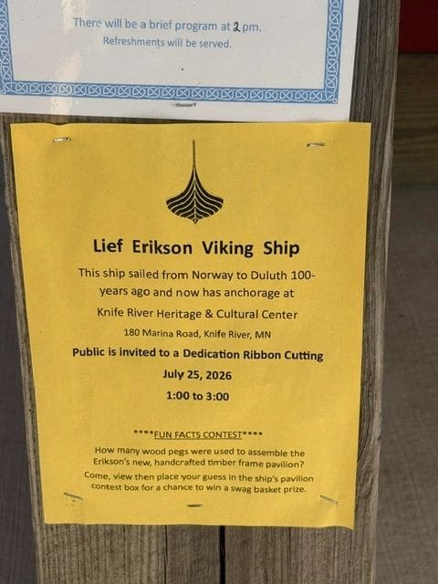 Flyer to celebrate the Lief Erikson voyage.