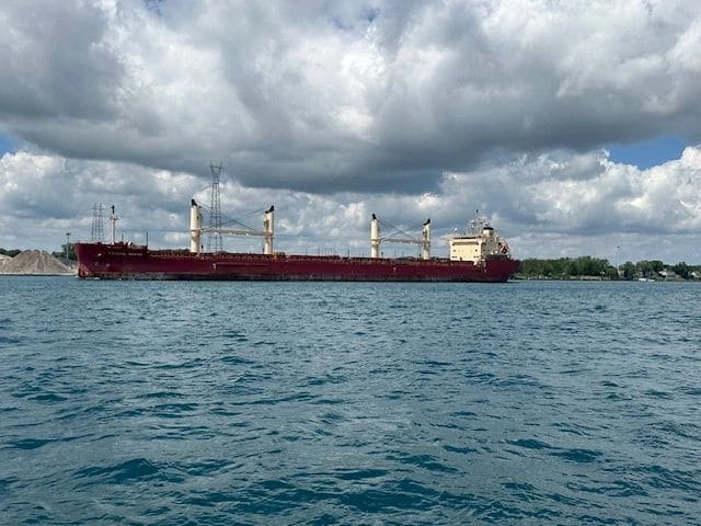 Moving into the St. Clair River (strong currents)