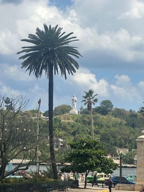 View of statue of Jesus.