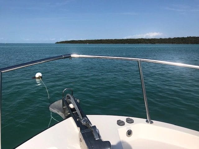 Anchorage at Lignumvitae Key -- our first mooring ball!