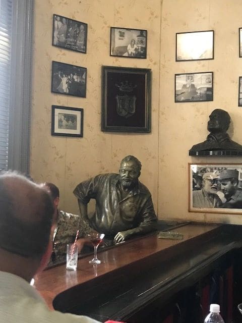 Just like he was there (notice the picture of Hemingway on the wall. It is interesting this was the only picture we saw of the former leader of the country. Hemingway was at one time friends with Castro and even awarded him a fishing trophy).