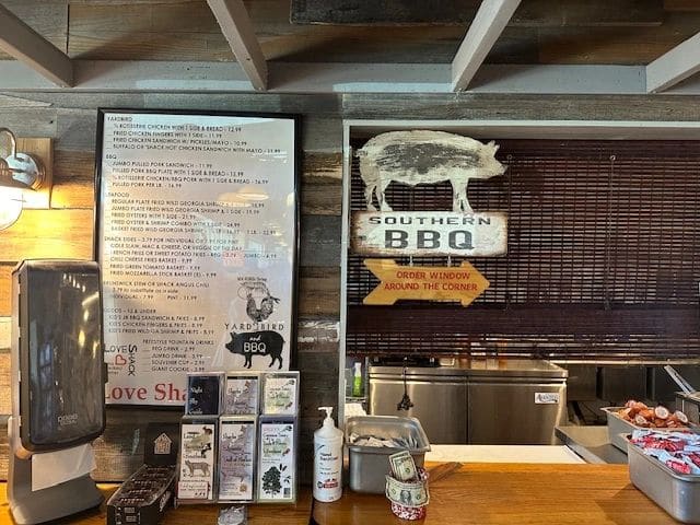 The best fried shrimp. Hint: Love Shack BBQ Shrimp and Yardbird is located inside the Jekyll Market.