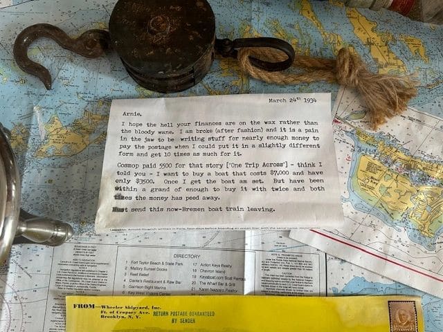 Note written by Hemingway regarding Pilar