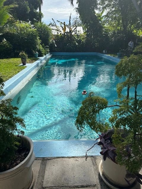 Pauline's pool that was once Ernest's boxing ring