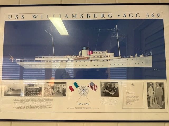 President Truman's staff lived on the boat, and meals were cooked there and carried in