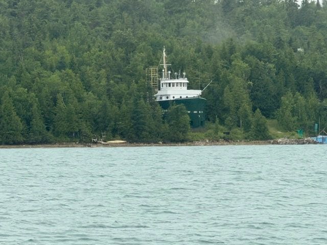This is from St. Mary's River (De Tour Village to Sault St. Marie): My kind of boat! haha.