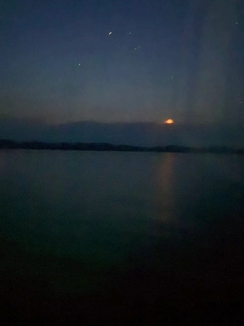 Sunsetting night of overnight passage to Rossport