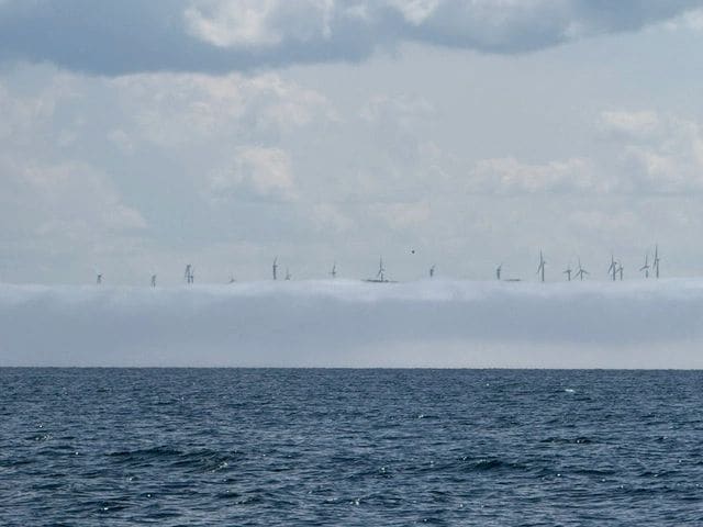 On Lake Superior! They said we'd have fog! This is fog that rolled through us and eastward on to the shore