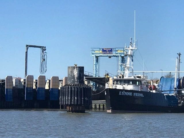 From Delaware City, through the Delaware Bay, now in the Cape May channel