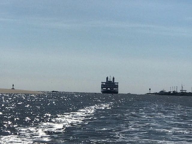 Following us in channel to the Two Mile Landing Marina, Cape May NJ