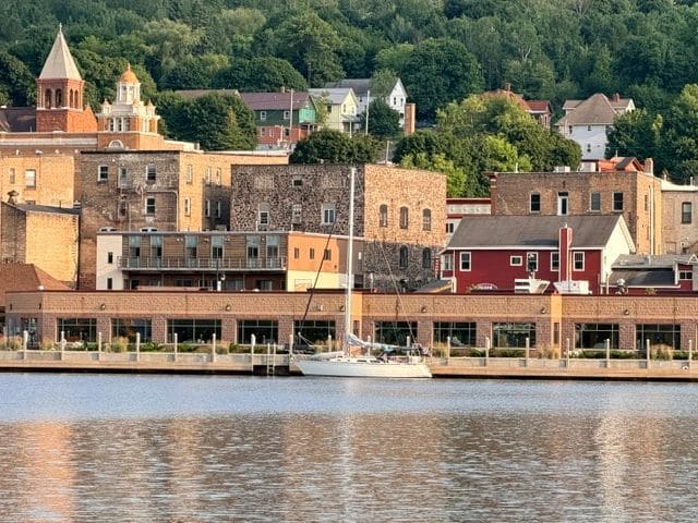 View of Houghton (marina is in Houghton County, north side of waterway).