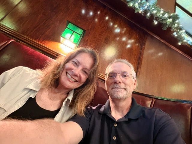 At the Ambassador -- ready for our pizza!