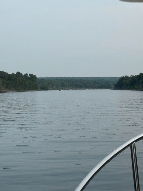 In the channel - many boats (it was sunny, warm).